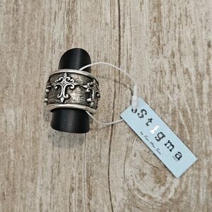 Silver Ring With Crosses